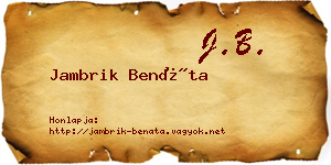 Jambrik Benáta névjegykártya